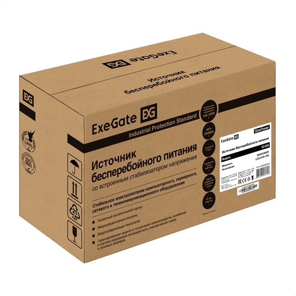 картинка Комплект ИБП EX295986RUS + батарея 33Aч EX282974RUS 1шт (инвертор, синус, для котла) ExeGate SineTower SZ-600.LCD.AVR.1SH <600VA/ 360W, чистый синусоида, LCD от магазина КомпьютерЦентр