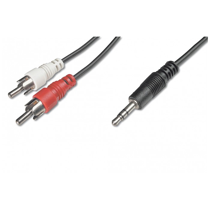 картинка Кабель Digitus audio  (jack 3.5mm -M/ RCA-Mx2) 2m Black (DB-062981) от магазина КомпьютерЦентр