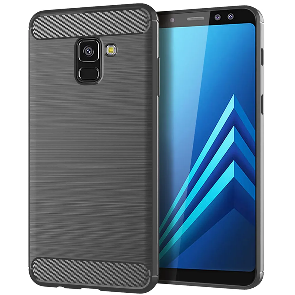 картинка Противоударный чехол для Samsung Galaxy A8+ (2018) (серый) от магазина КомпьютерЦентр