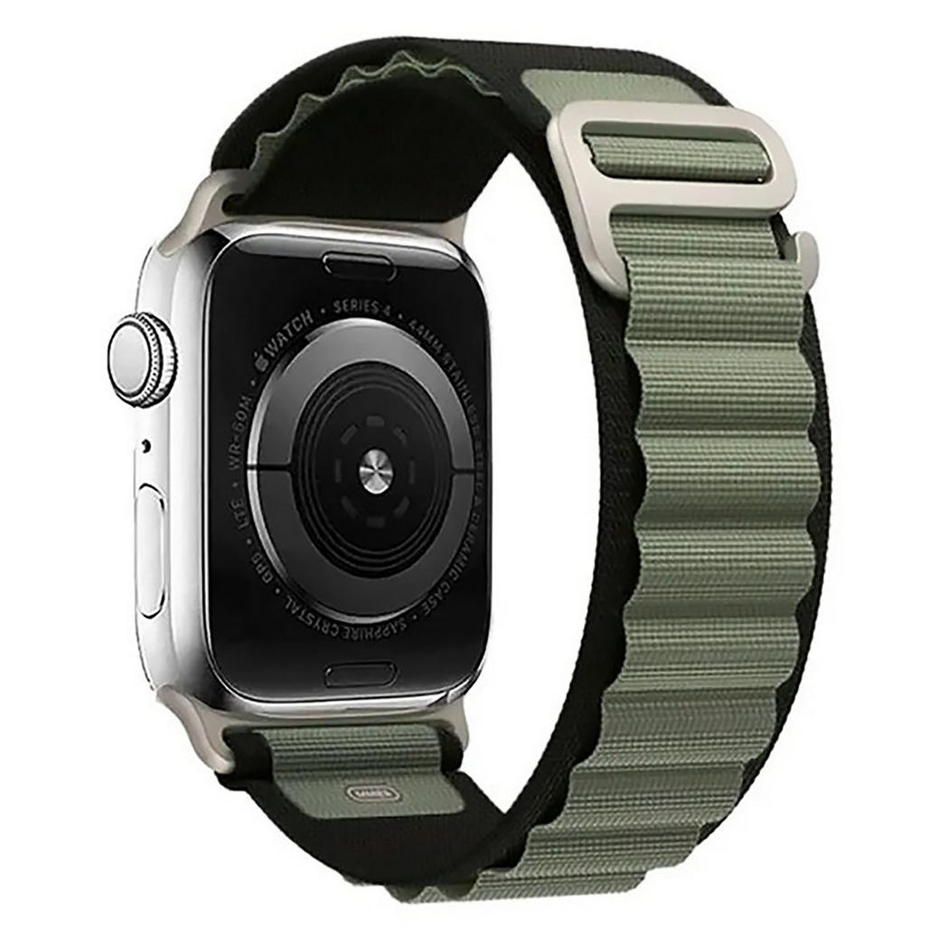картинка Ремешок Alpine Loop для Apple Watch 42/ 44/ 45/ 49mm Black-Green от магазина КомпьютерЦентр