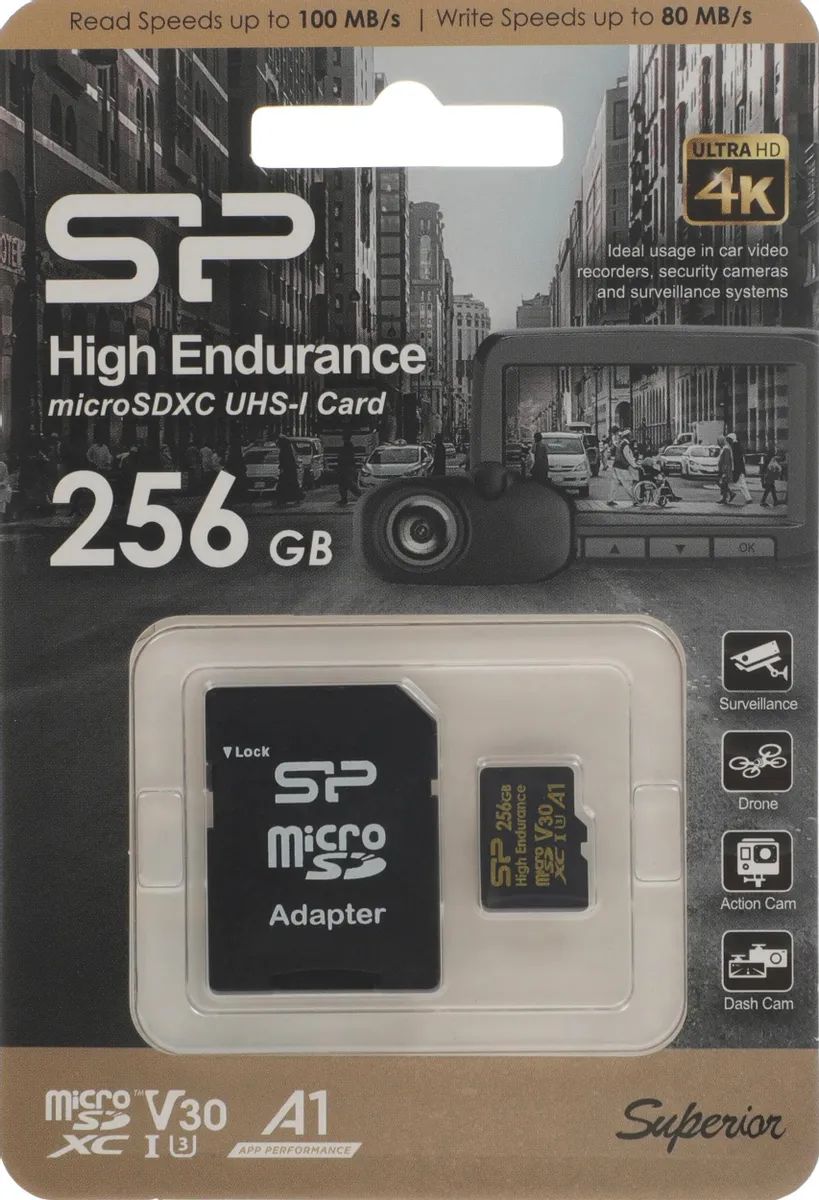 картинка Карта памяти 256Gb microSDXC Silicon Power High Endurance V30 A1 + adapter (SP256GBSTXDV3V1HSP) от магазина КомпьютерЦентр