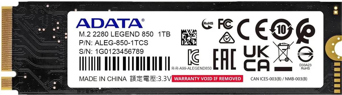 картинка SSD накопитель 1Тб AData Legend 850 M.2 2280 (ALEG-850-1TCS) от магазина КомпьютерЦентр
