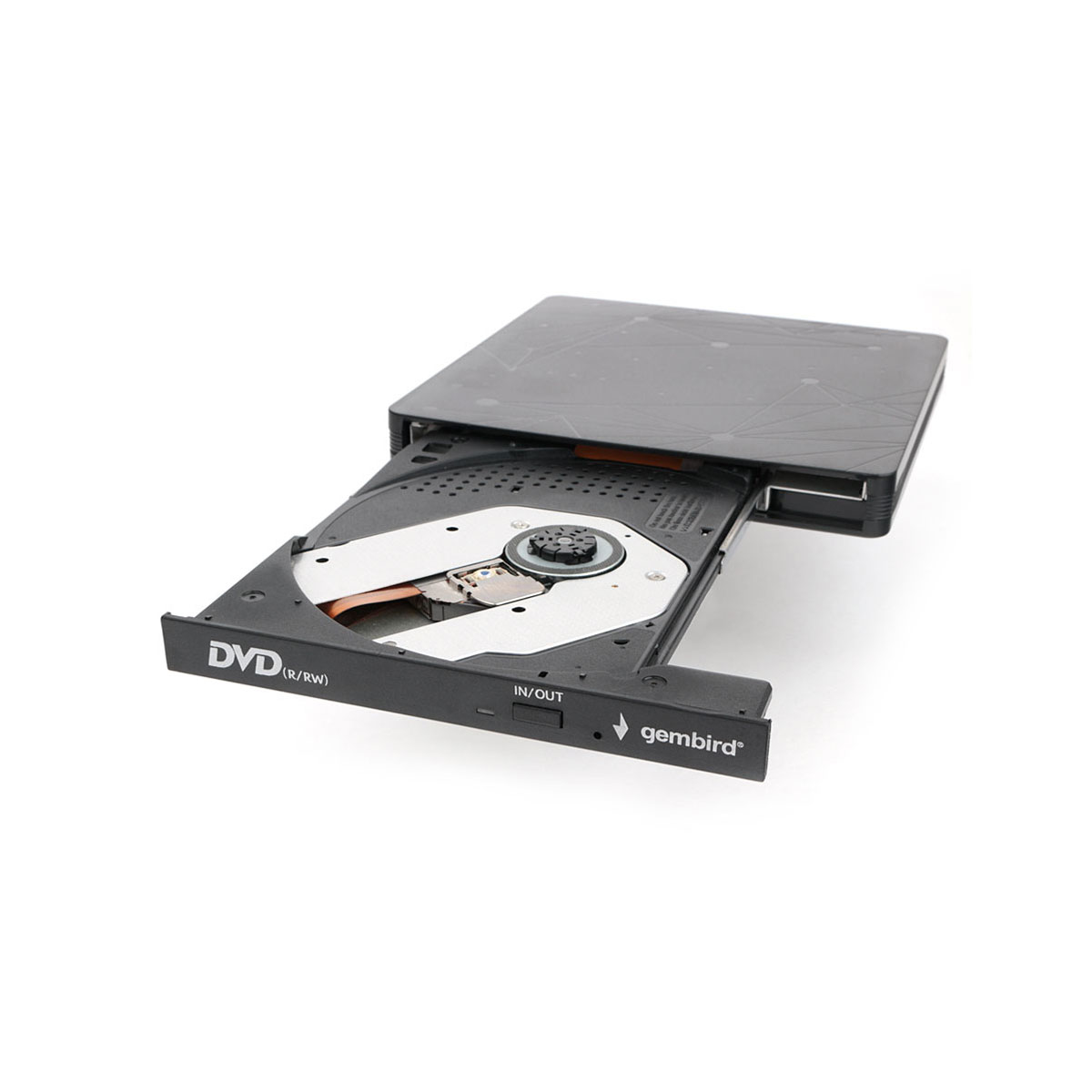 картинка Привод внешний DVD-RW Gembird DVD-USB-03 с интерфейсом USB, пластик, черный от магазина КомпьютерЦентр