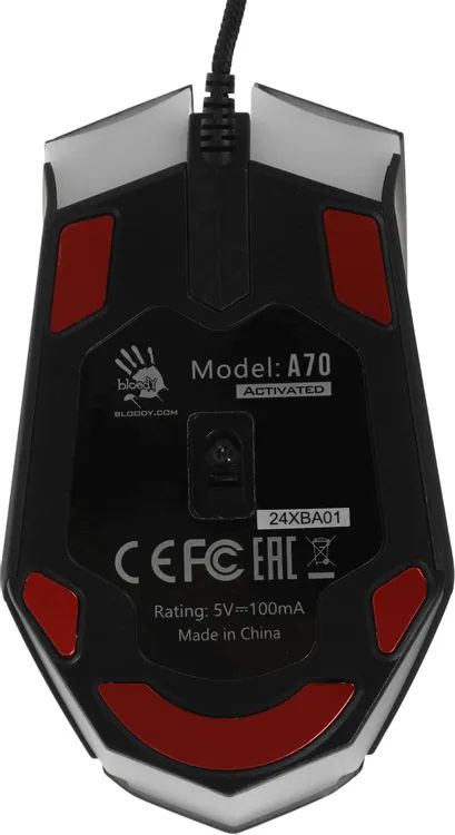картинка Мышка A4Tech Bloody A70A черный оптическая (6200dpi) USB Type- A (8but) (A70 Acrivated) от магазина КомпьютерЦентр