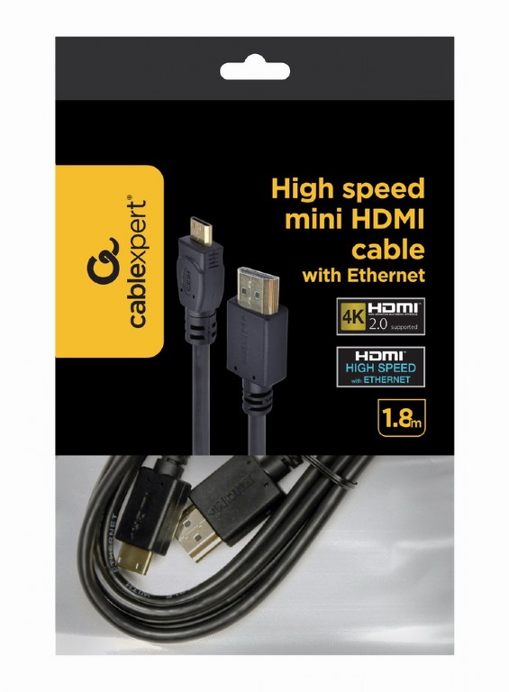 картинка Кабель HDMI-miniHDMI Gembird/ Cablexpert, 18m (CC-HDMI4C-6) v1.4, 19M/ 19M, 3D, Ethernet, черный от магазина КомпьютерЦентр