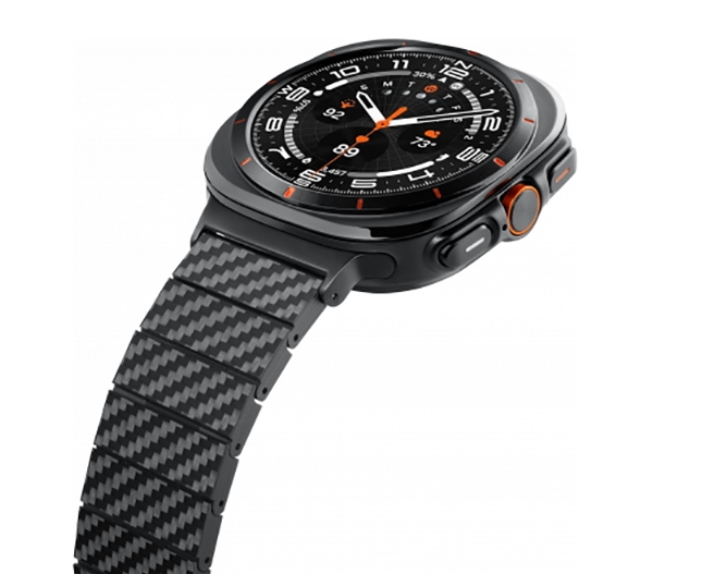 картинка Браслет PITAKA Carbon Fiber Modern для Samsung Galaxy Watch Ultra, чёрно/ серый (полоска) от магазина КомпьютерЦентр