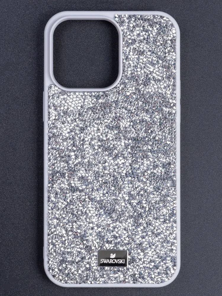 картинка Чехол Swarovski для iphone 15 Pro Max Серебро от магазина КомпьютерЦентр
