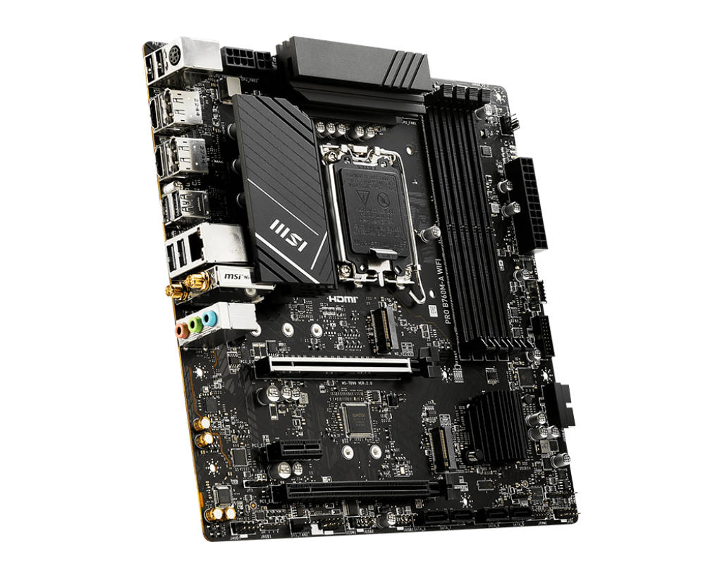 картинка Материнская плата MSI LGA1700 B760 PRO B760M-A WIFI 4xDDR5 mATX от магазина КомпьютерЦентр