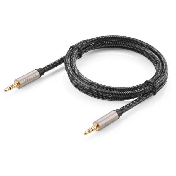 картинка Кабель аудио UGREEN AV125 Jack(m) 3.5mm - Jack(m) 3.5, оплетка, 2м, серый (50363) от магазина КомпьютерЦентр