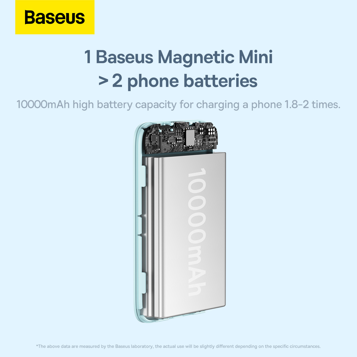 картинка Внешний аккумулятор Power bank Baseus 10000 mAh Magnetic Mini Wireless 20W (PPCX030003) Blue от магазина КомпьютерЦентр