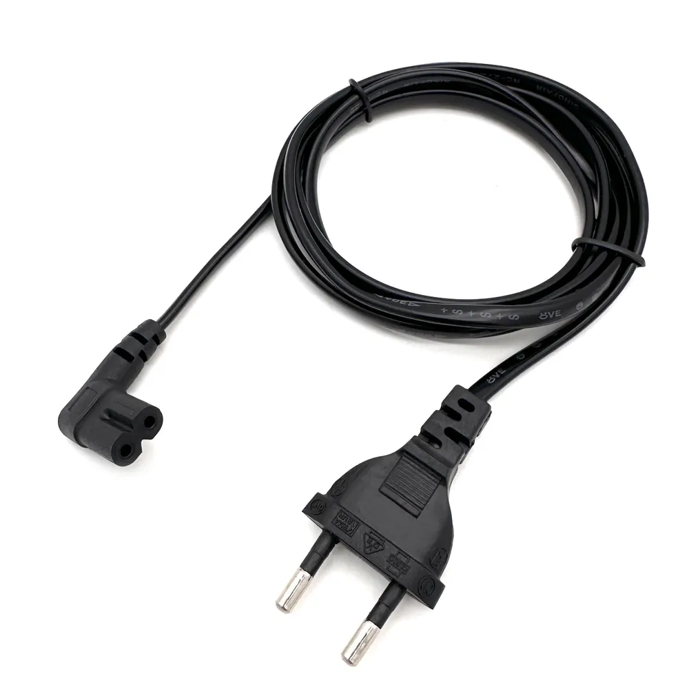 картинка Кабель силовой, C7, 2pin, угловой штекер, 220V, 1.5 метра, черный от магазина КомпьютерЦентр