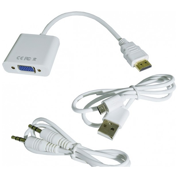 картинка Адаптер STLab HDMI to VGA White (U-990) от магазина КомпьютерЦентр