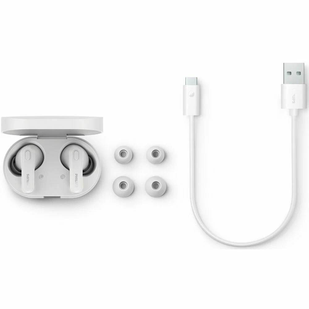картинка Bluetooth гарнитура Philips TAT1108WT TWS White от магазина КомпьютерЦентр