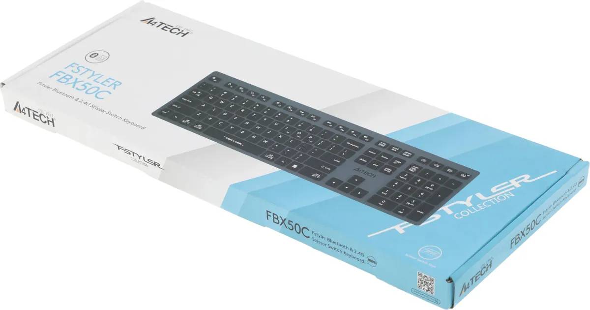 картинка Клавиатура A4Tech Fstyler FBX50C серый USB беспроводная BT/ Radio slim Multimedia от магазина КомпьютерЦентр