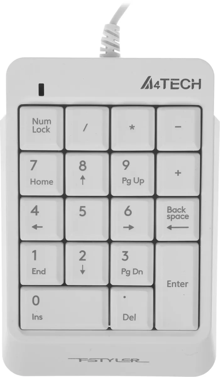 картинка Клавиатура цифровая A4Tech Fstyler FK13P Grey USB Slim для ноутбука от магазина КомпьютерЦентр