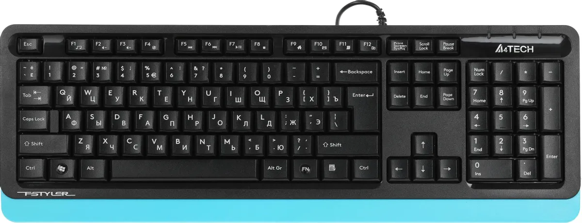 картинка Клавиатура A4tech Fstyler FK10 Multimedia Black/ Blue USB от магазина КомпьютерЦентр
