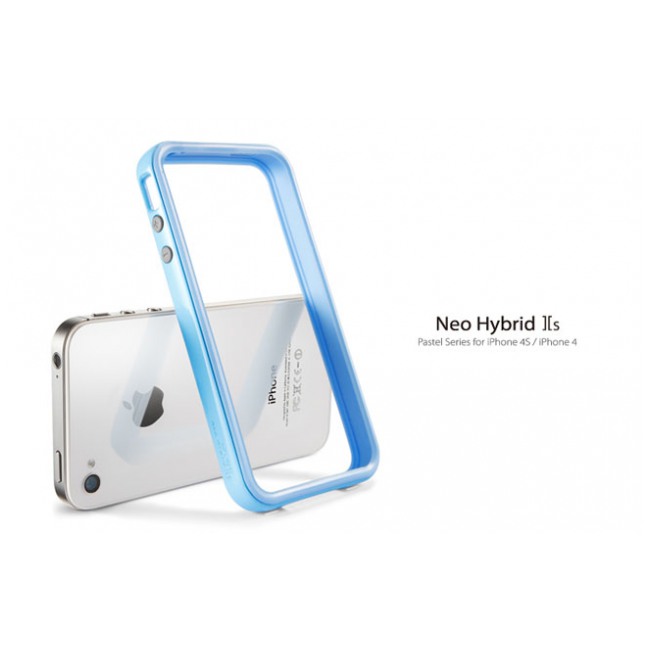 картинка Чехол SGP Case Neo Hybrid 2S Pastel Series Tender Blue for iPhone 4/ 4S (SGP08365) от магазина КомпьютерЦентр