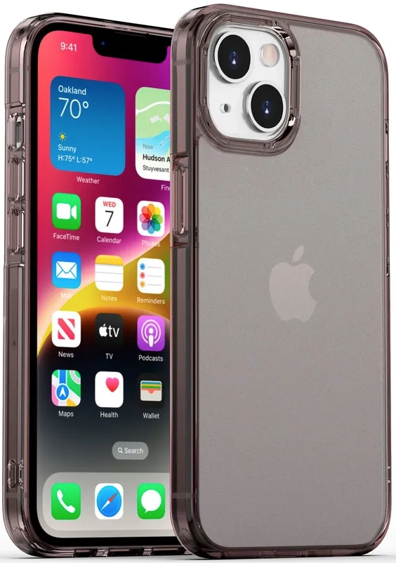 картинка Чехол накладка Gurdini Alba Series Protective противоударный для Apple iPhone 14 Pro 6.1'', черный полупрозрачный от магазина КомпьютерЦентр