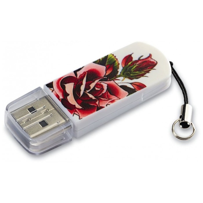 картинка Флешка USB Verbatim 8Gb Mini Tattoo Rose (49881) от магазина КомпьютерЦентр
