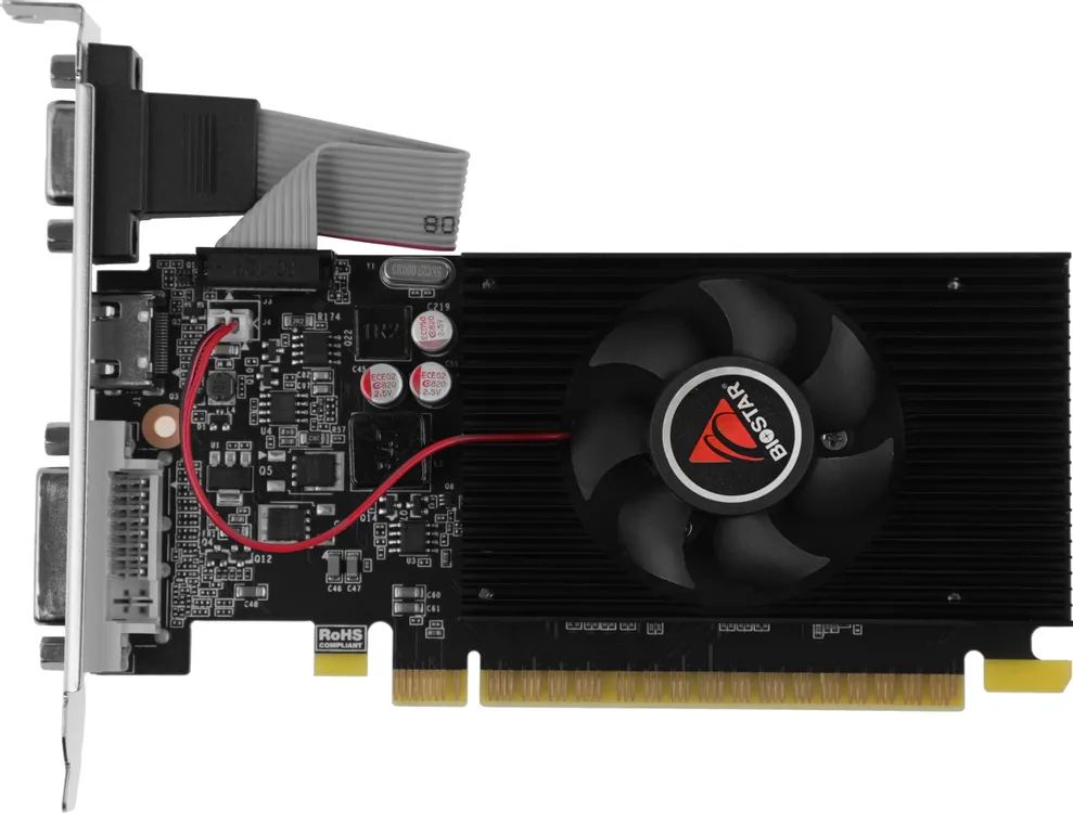картинка Видеокарта 2Gb DDR3 GeForce GT710 Biostar 954MHz/ 1333MHz, 64-bit, DVI/ HDMI/  CRT/  HDCP (VN7103THX6) от магазина КомпьютерЦентр