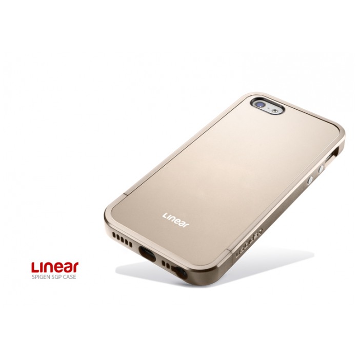картинка Чехол SGP Case Linear Metal Series Champagne Gold for iPhone 5 (SGP10041) от магазина КомпьютерЦентр