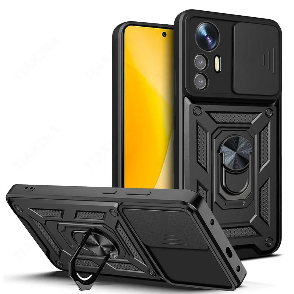 картинка Чехол-накладка Tank с кольцом Camera Protection Samsung A36/ A56 black от магазина КомпьютерЦентр