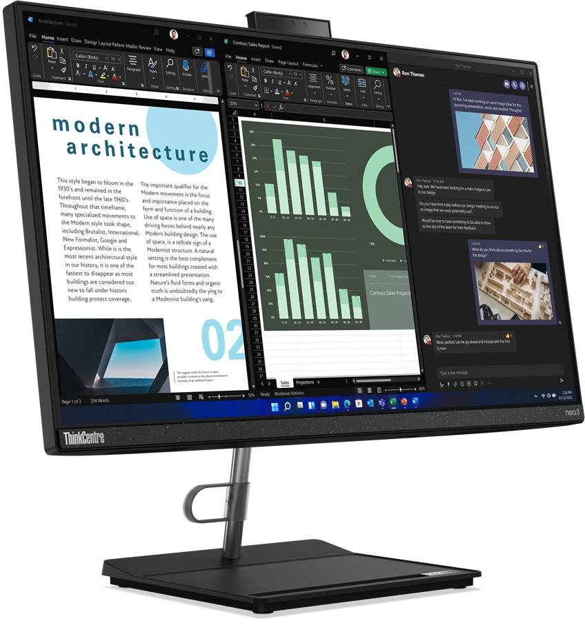картинка Моноблок Lenovo ThinkCentre Neo 30a 23.8'' / 16 ГБ / SSD 512 ГБ / черный (12B0-0085RU) от магазина КомпьютерЦентр