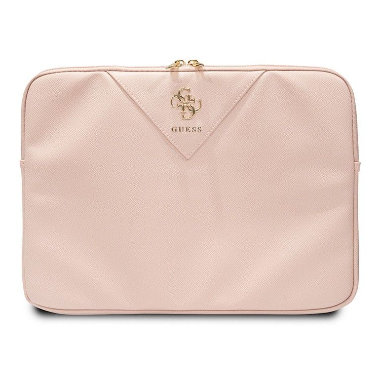 картинка Чехол Guess для ноутбуков 13''/ 14'' Sleeve PU Grained leather 4G metal logo with Zipper Pink от магазина КомпьютерЦентр