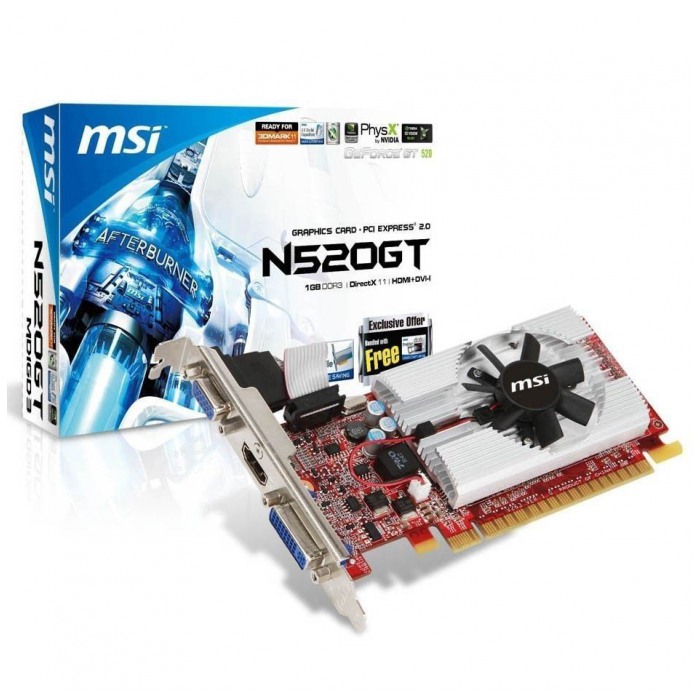 картинка Видеокарта MSI GeForce GT520 1Gb 64bit DDR3 (N520GT-MD1GD3/LP) от магазина КомпьютерЦентр