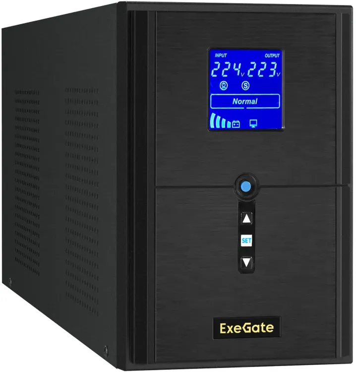 картинка ИБП ExeGate EX295983RUS SineTower SN-2000.LCD.AVR.3SH.1C13.RJ.USB 2000VA/ 1600W, чистая синусоида, LCD дисплей, AVR, 3*Schuko+1*C13, RJ45/ 11, USB, линейно-интеракт от магазина КомпьютерЦентр
