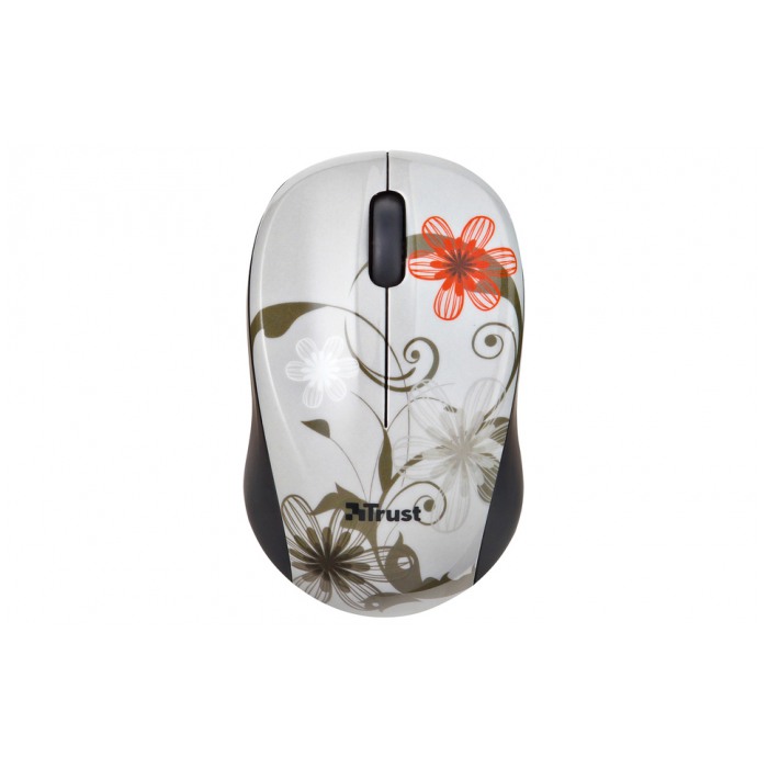 картинка Мышка Trust Vivy Wireless mini Mouse Grey Flower (17247) от магазина КомпьютерЦентр