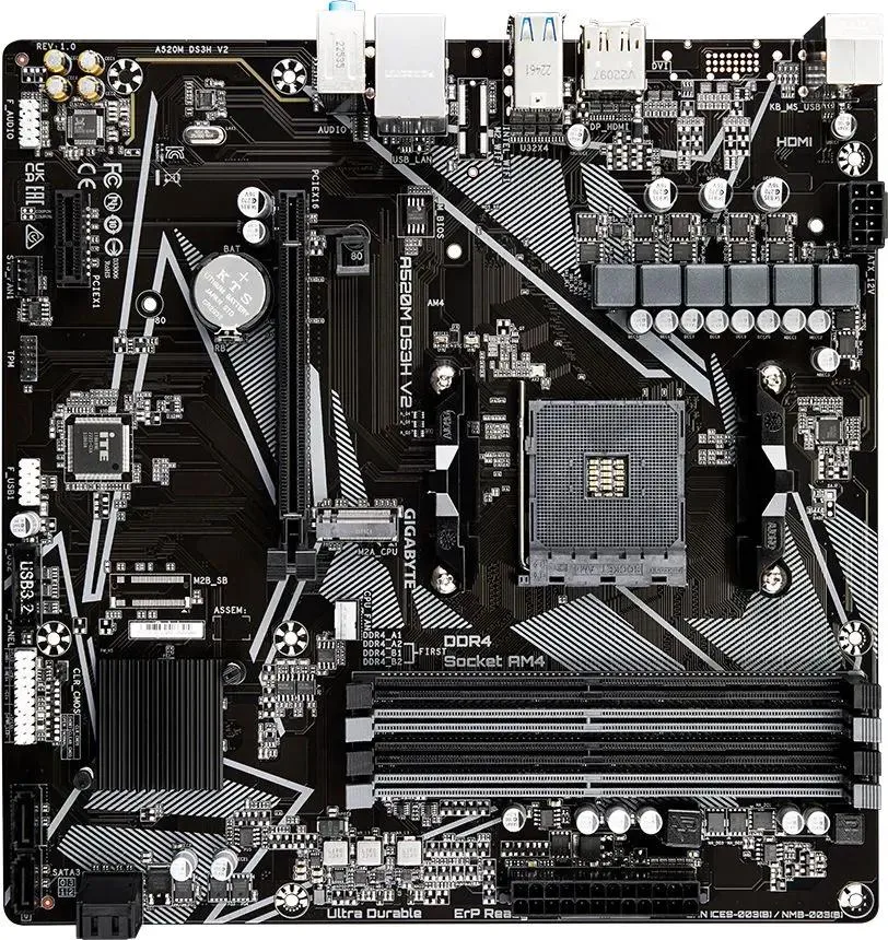 картинка Материнская плата Gigabyte A520M DS3H V2 Soc-AM4 AMD A520 4xDDR4 mATX от магазина КомпьютерЦентр