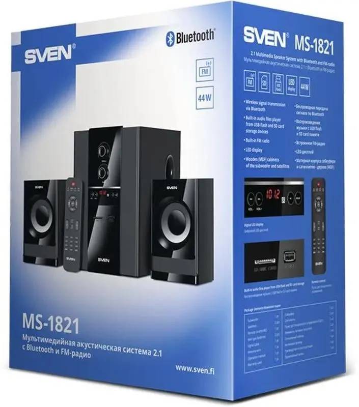 картинка Акустика Sven MS-1821, 2.1, черный Bluetooth от магазина КомпьютерЦентр