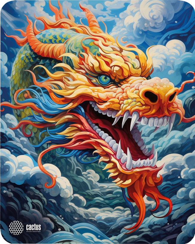 картинка Коврик для мышки Cactus Colorful Dragon 300x250x3мм (CS-MP-D07M) от магазина КомпьютерЦентр