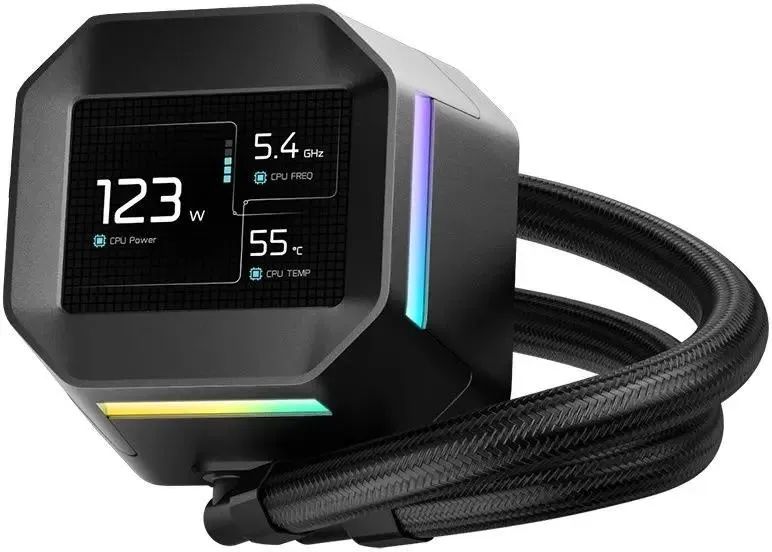 картинка Кулер с водяным охлаждением Deepcool LM420 ARGB Soc-AM5/ AM4/ 1200/ 1700/ 1851 черный 4-pin 25.2dB Al LCD 2176gr Ret (R-LM420-BKDMMC-1) от магазина КомпьютерЦентр