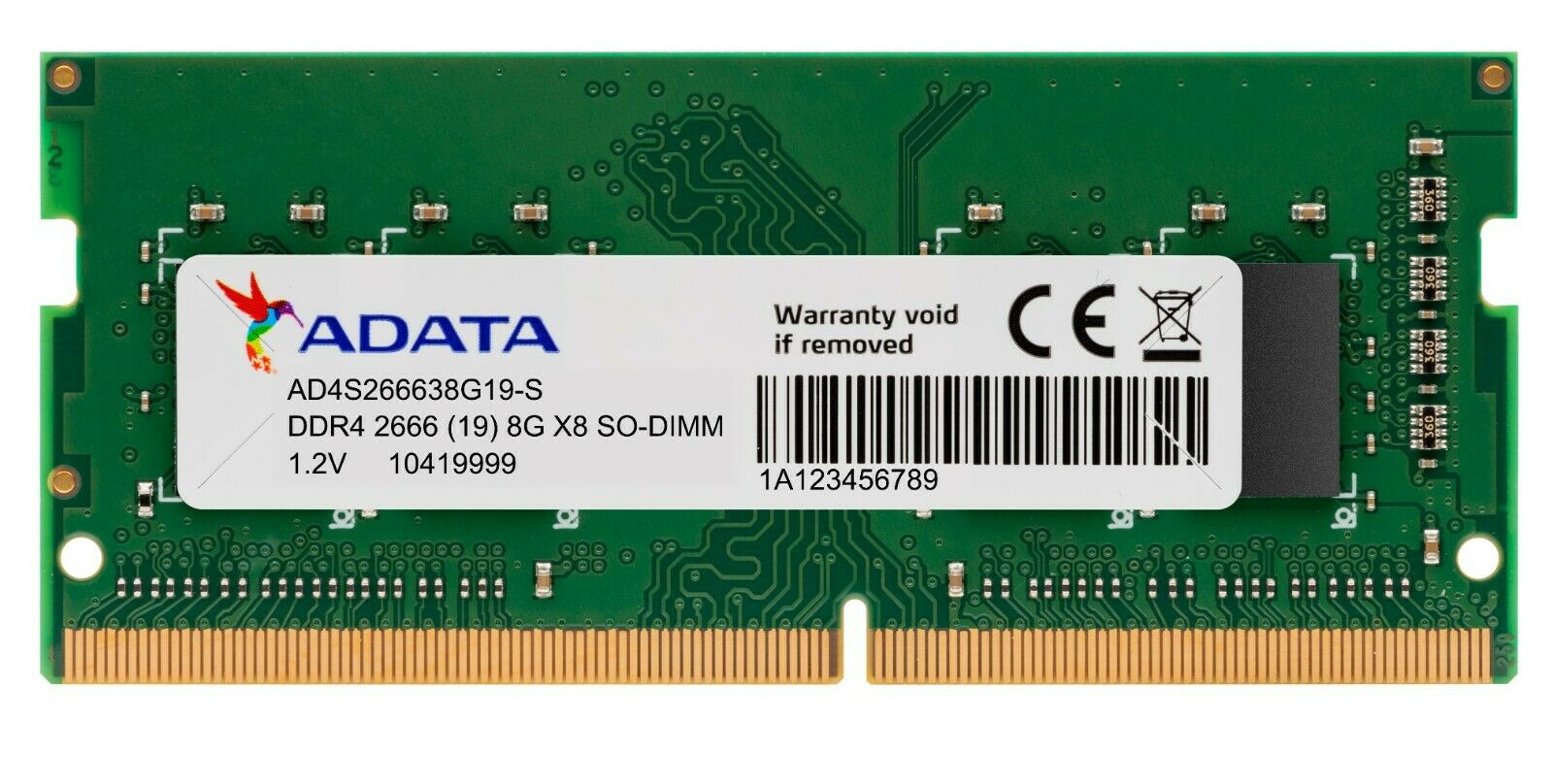 картинка SO-DIMM DDR4 16Gb 3200MHz PC4-25600 A-Data CL22 1.2V (AD4S320016G22-RGN) от магазина КомпьютерЦентр