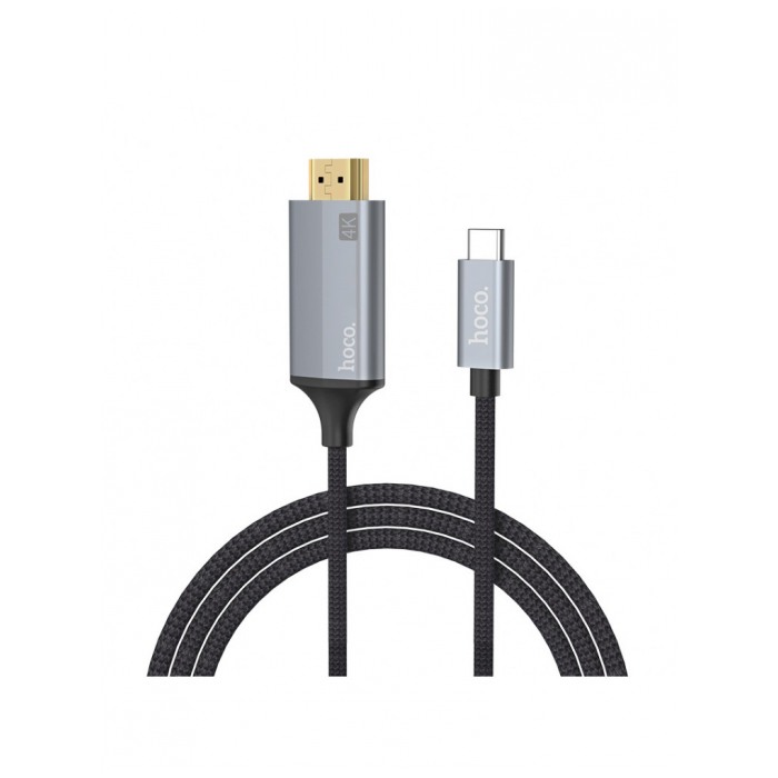 картинка Кабель HOCO Type-C HDMI 180cm Gray (UA13) от магазина КомпьютерЦентр