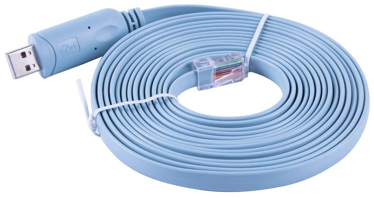 картинка Кабель адаптер консольный USB - RJ45 CAT5 и RS232 для маршрутизаторов Cisco FTDI 1,8м (Чипсет FTDI FT232RL) от магазина КомпьютерЦентр
