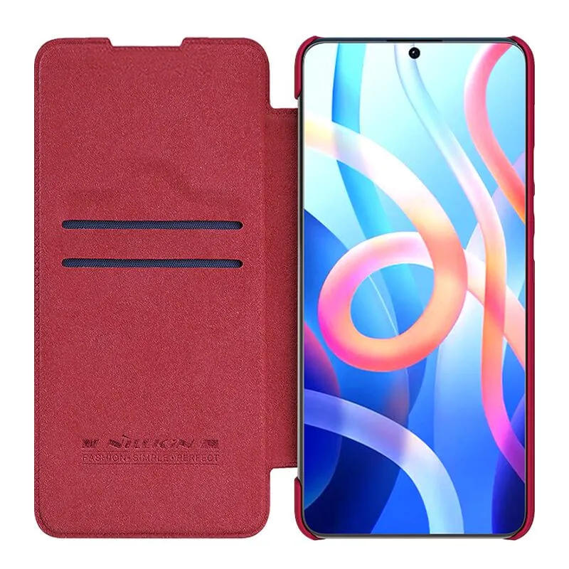 картинка Кожаный чехол-книжка Nillkin Qin для Xiaomi Redmi Note 11T/ Note 11 5G, красный от магазина КомпьютерЦентр