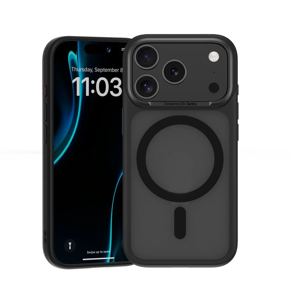 картинка Чехол силиконовый Benks Mist Protective Case (MagSafe) для iPhone 17 Pro Max 6.9'', цвет черный (Black) от магазина КомпьютерЦентр