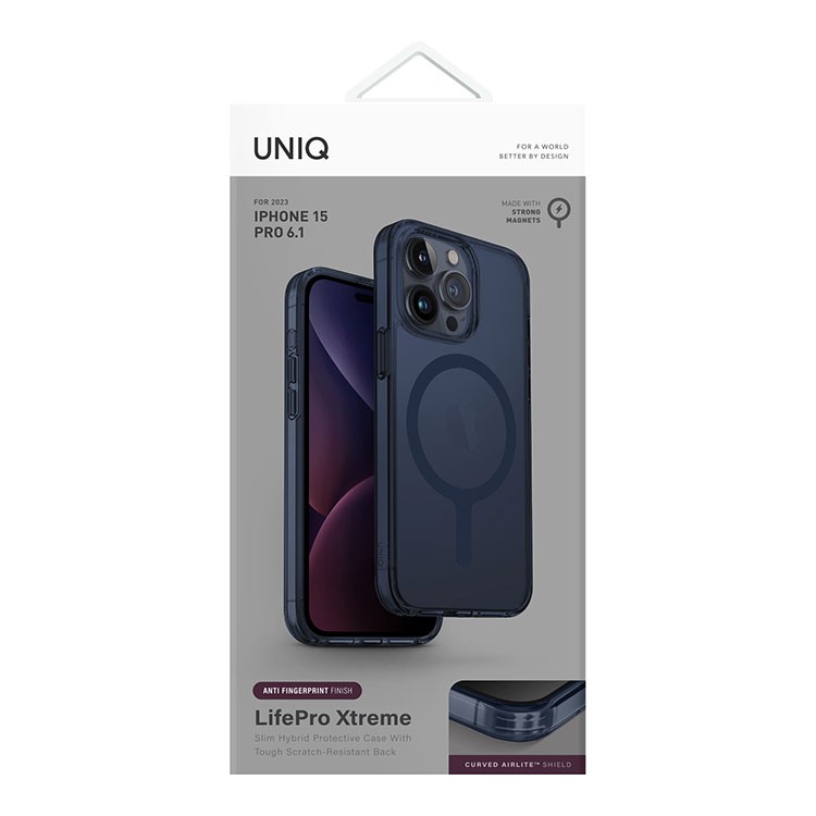 картинка Чехол Uniq HYBRID LIFEPRO XTREME MAGCLICK CHARGING (MagSafe) для iPhone 15 Pro 6.1'', синий дым (Smoke Blue) IP6.1P(2023)-LXAFMSBLU от магазина КомпьютерЦентр
