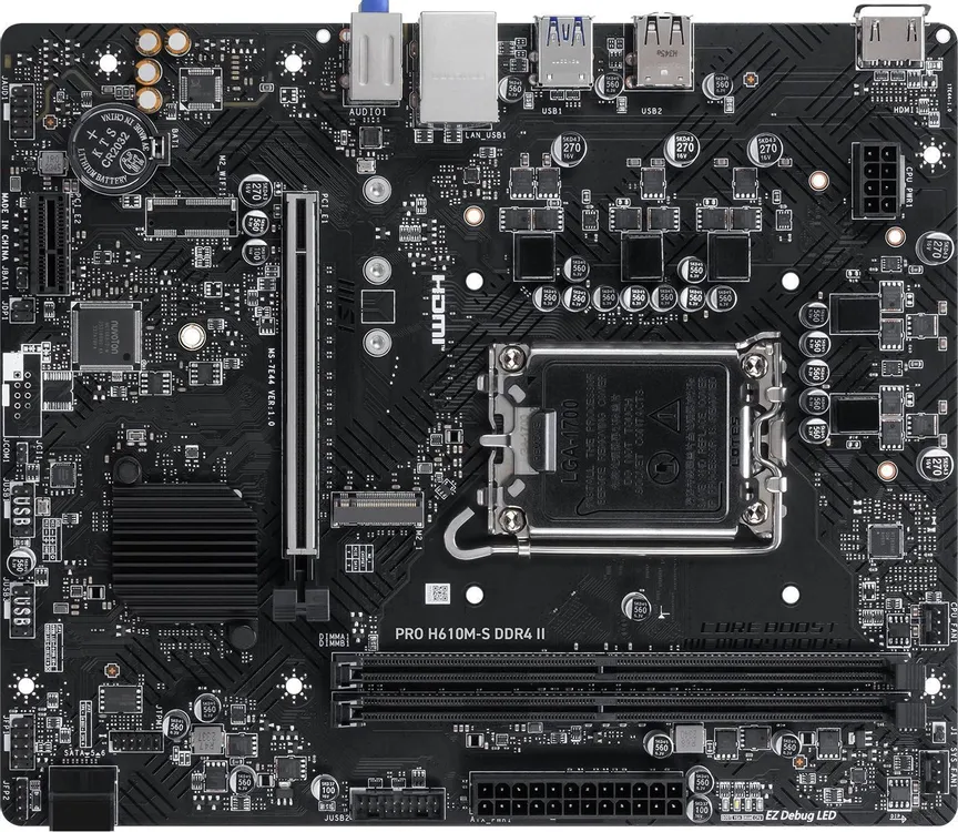 картинка Материнская плата MSI PRO H610M-S DDR4 II Soc-1700 Intel H610 2xDDR4 Micro-ATX AC`97 8ch(7.1) GbLAN, HDMI от магазина КомпьютерЦентр
