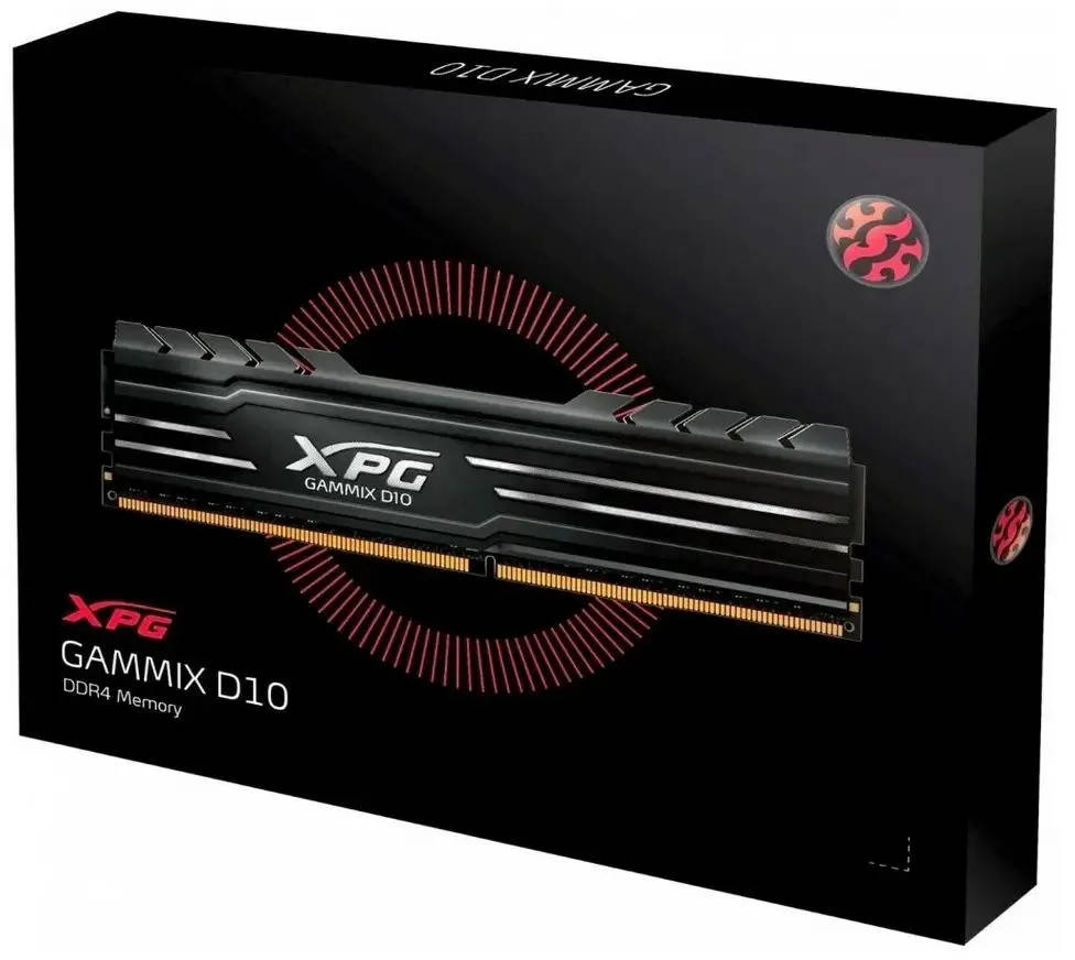 картинка DIMM DDR4 16Gb (2x8Gb) 3200MHz PC4-25600 ADATA XPG GAMMING D10 Black Gaming Memory, RTL (AX4U32008G16A-DB10) от магазина КомпьютерЦентр
