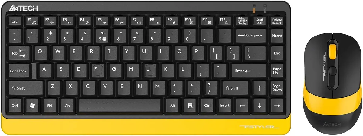 картинка Комплект A4tech Fstyler FG1110; Wireless Multimedia Black/ Yellow (FG1110 Bumblebee) от магазина КомпьютерЦентр
