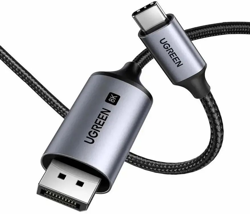 картинка Кабель UGREEN USB-C to DisplayPort 1.4, 8K, Metal Grey, 1 м (CM556) от магазина КомпьютерЦентр