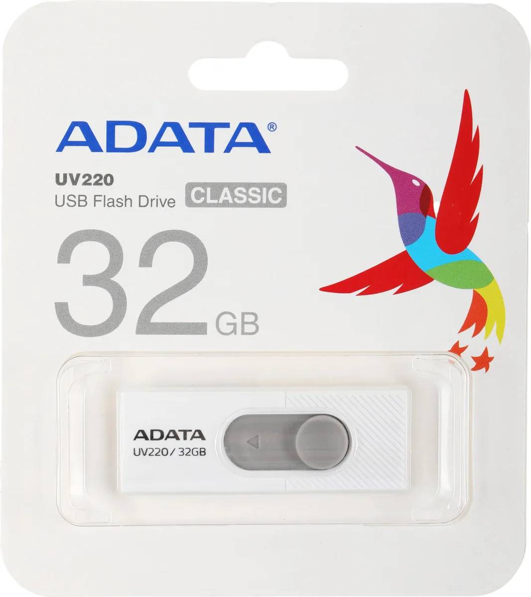 картинка USB накопитель 32Gb A-Data UV220 White/ Gray (AUV220-32G-RWHGY) от магазина КомпьютерЦентр