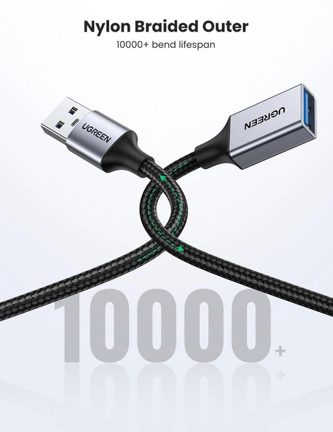картинка Кабель USB 3.0 A->F Ugreen 1 м 10495 от магазина КомпьютерЦентр