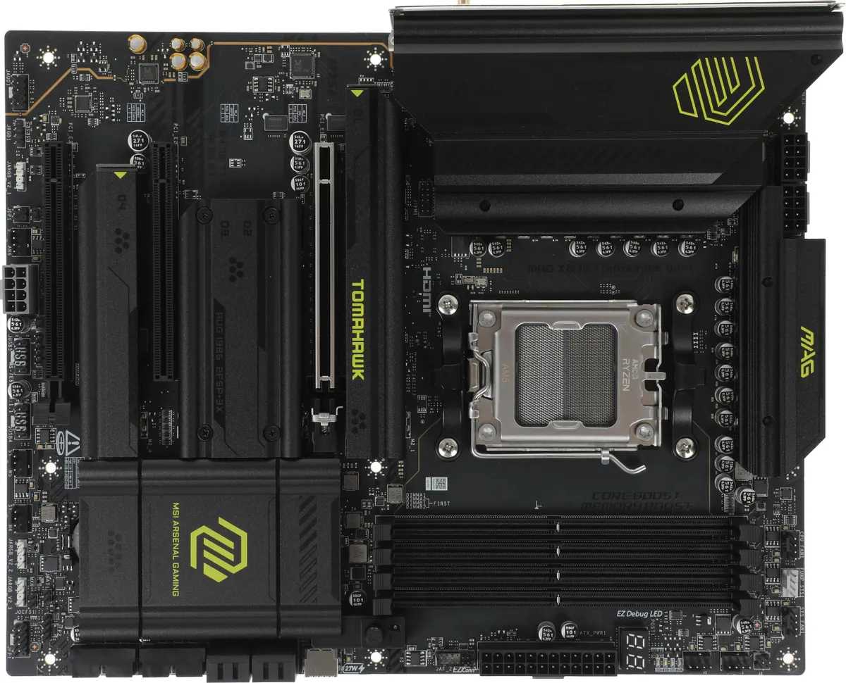 картинка Материнская плата MSI MAG X870 TOMAHAWK WIFI, AM5, AMD X870, 4xDDR5, ATX от магазина КомпьютерЦентр