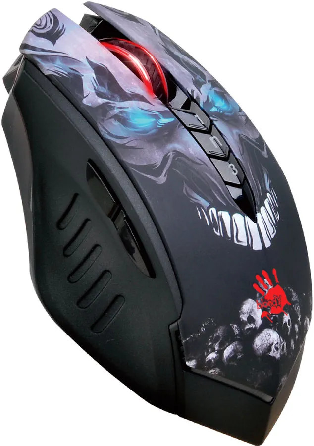 картинка Мышь A4Tech Bloody R80 Plus Skull черный/ рисунок от магазина КомпьютерЦентр