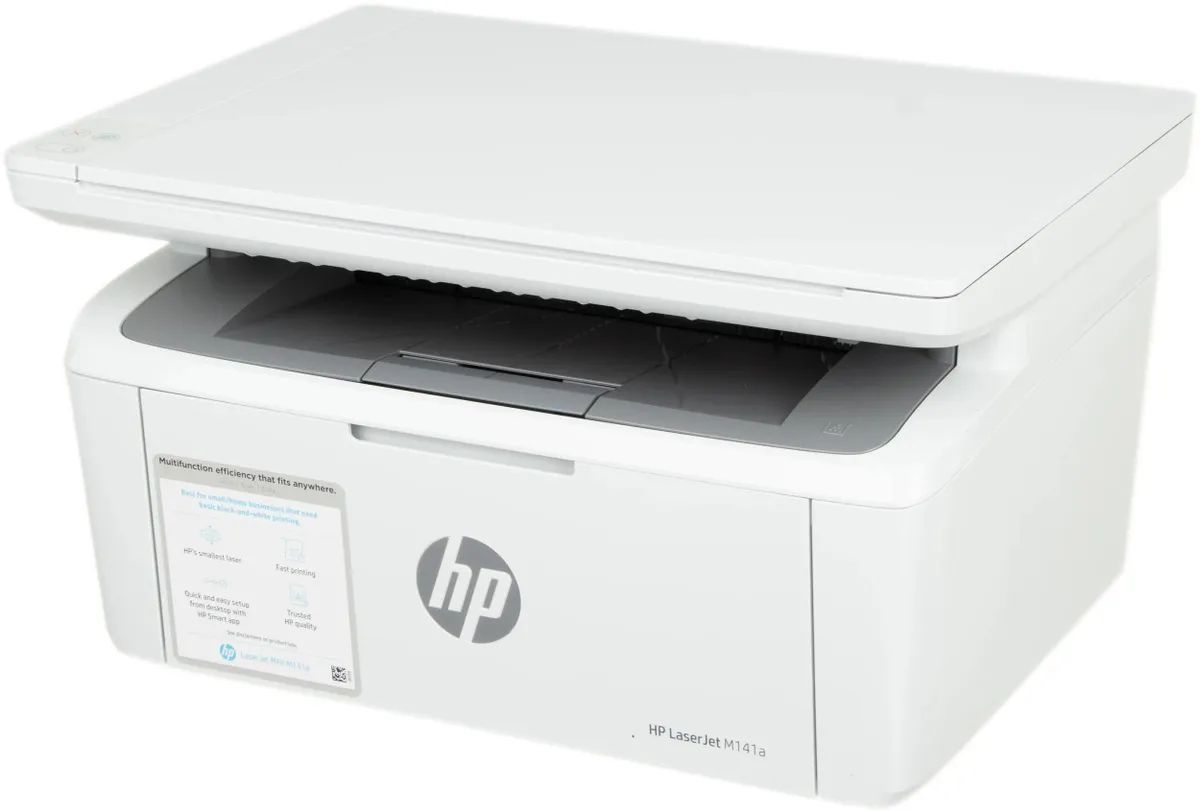 картинка МФУ лазерное HP LaserJet MFP M141a черно-белая печать, A4, цвет белый (7MD73A) от магазина КомпьютерЦентр